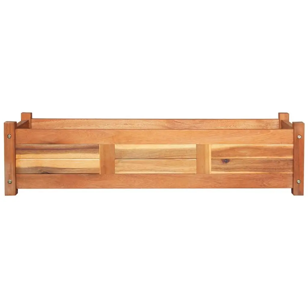Wooden Planter Box Garden Raised Beds 2 Piece Outdoor Vegetable Herb Flower Brown 100 x 30 x 25 cm