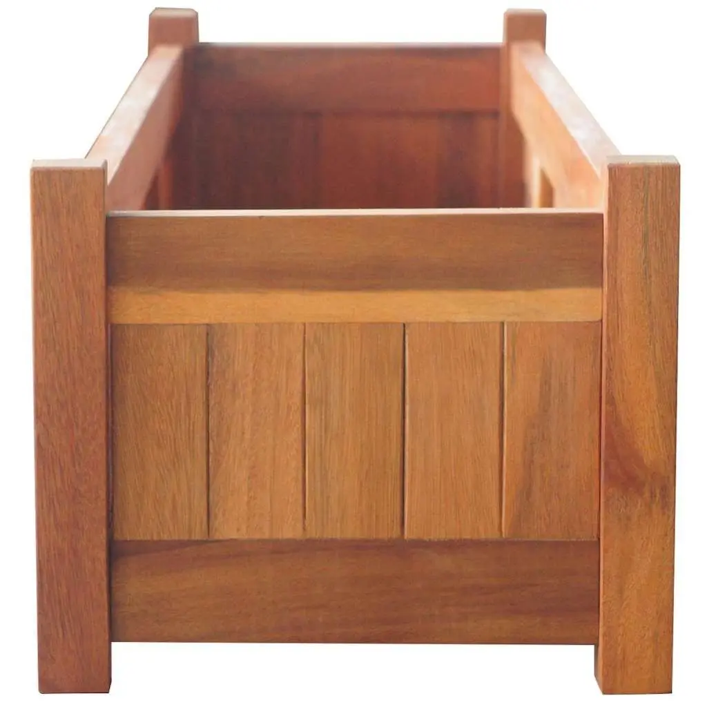 Wooden Planter Box Garden Raised Beds 2 Piece Outdoor Vegetable Herb Flower Brown 100 x 30 x 25 cm