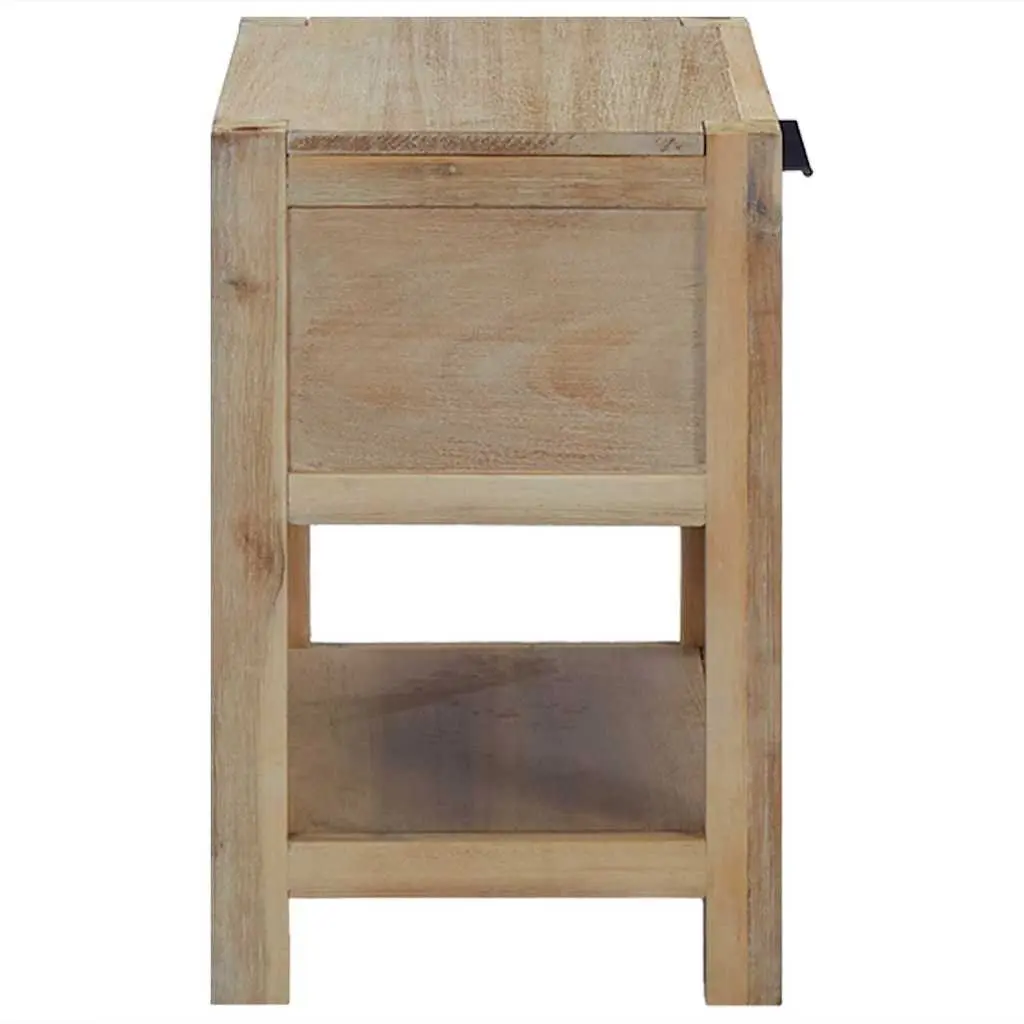 Bedside Table Nightstand with Drawer 40x30x48 cm Solid Acacia Wood Brown 2 Piece