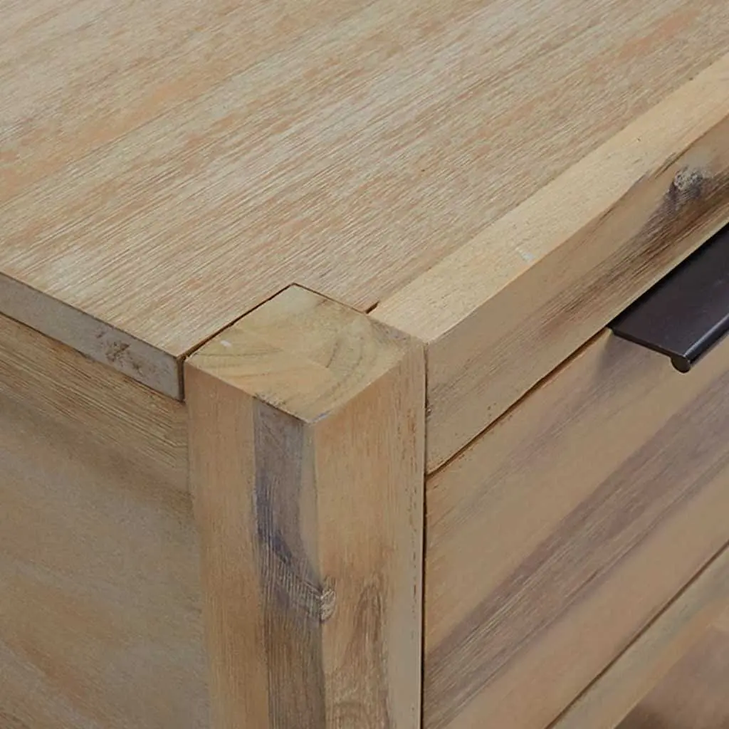 Bedside Table Nightstand with Drawer 40x30x48 cm Solid Acacia Wood Brown 2 Piece
