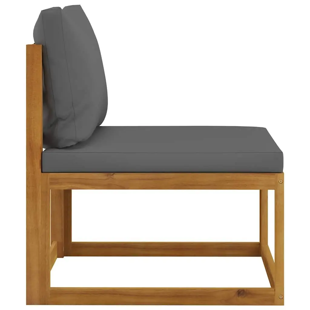 3-Seater Garden Sofa Outdoor Furniture Solid Acacia Wood Grey