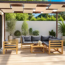 Reliable 7-Piece Garden Lounge Set with Comfortable Cushions