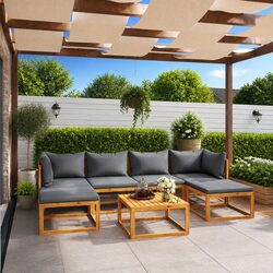 Quality 7 Piece Lounge Set with Comfortable Cushions
