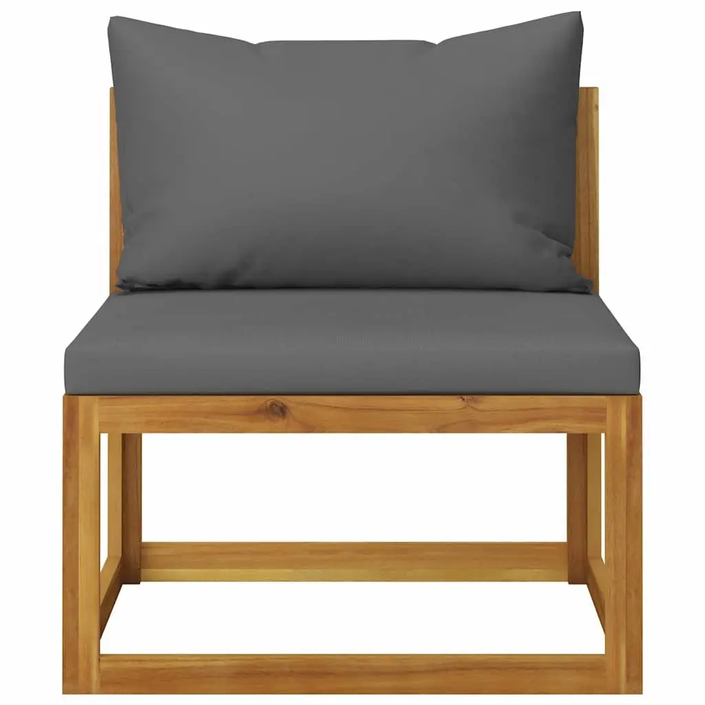 Garden Lounge Set Outdoor Furniture 6 Piece Acacia Wood Sofa Coffee Table Grey