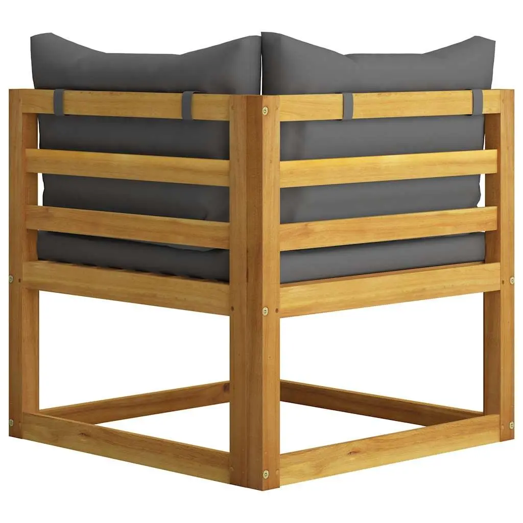 Garden Lounge Set Outdoor Furniture 6 Piece Acacia Wood Sofa Coffee Table Grey