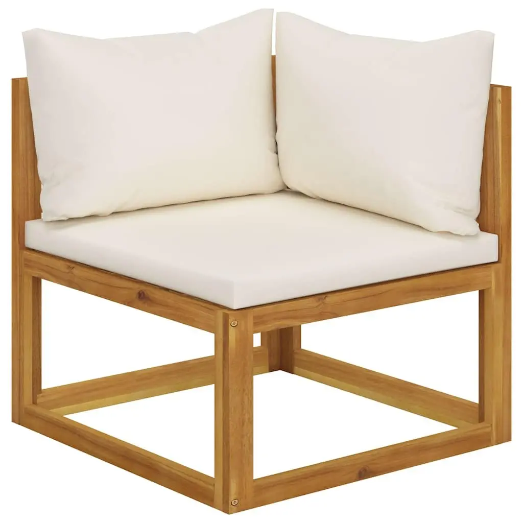 Garden Lounge Set 6 Piece Outdoor Furniture Sofa Coffee Table Modular Patio Cream
