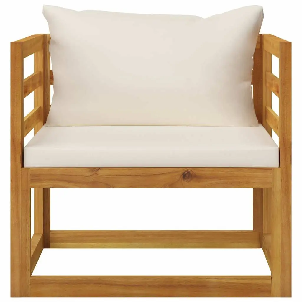 Garden Lounge Set 6 Piece Outdoor Furniture Sofa Coffee Table Modular Patio Cream