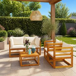 Comfortable 5 Piece Lounge Set for Outdoor Living