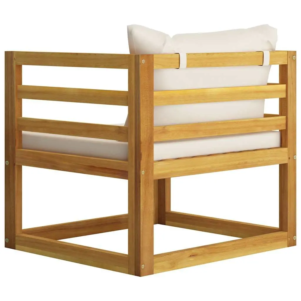 5 Piece Outdoor Lounge Set Garden Furniture Cream Sofa Coffee Table Cushions