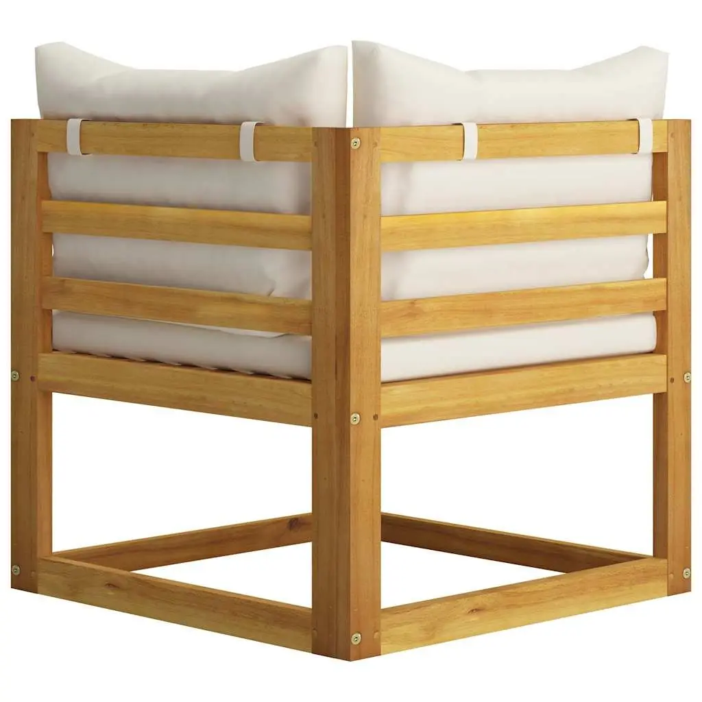 Garden Lounge Set Outdoor Furniture 6 Piece Acacia Cream