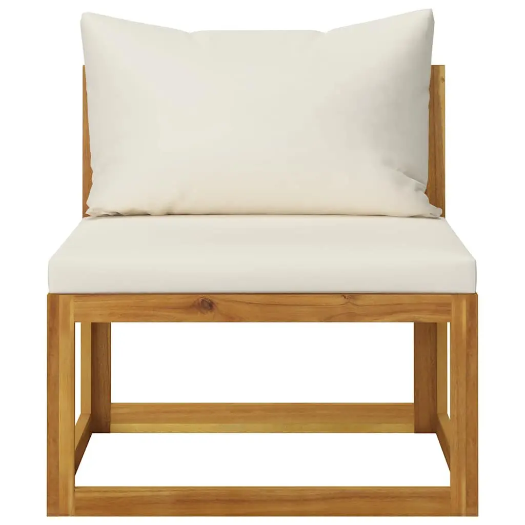 Garden Lounge Set Outdoor Furniture 6 Piece Acacia Cream