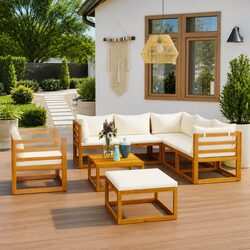Comfortable 8-Piece Garden Lounge Set with Removable Cushions