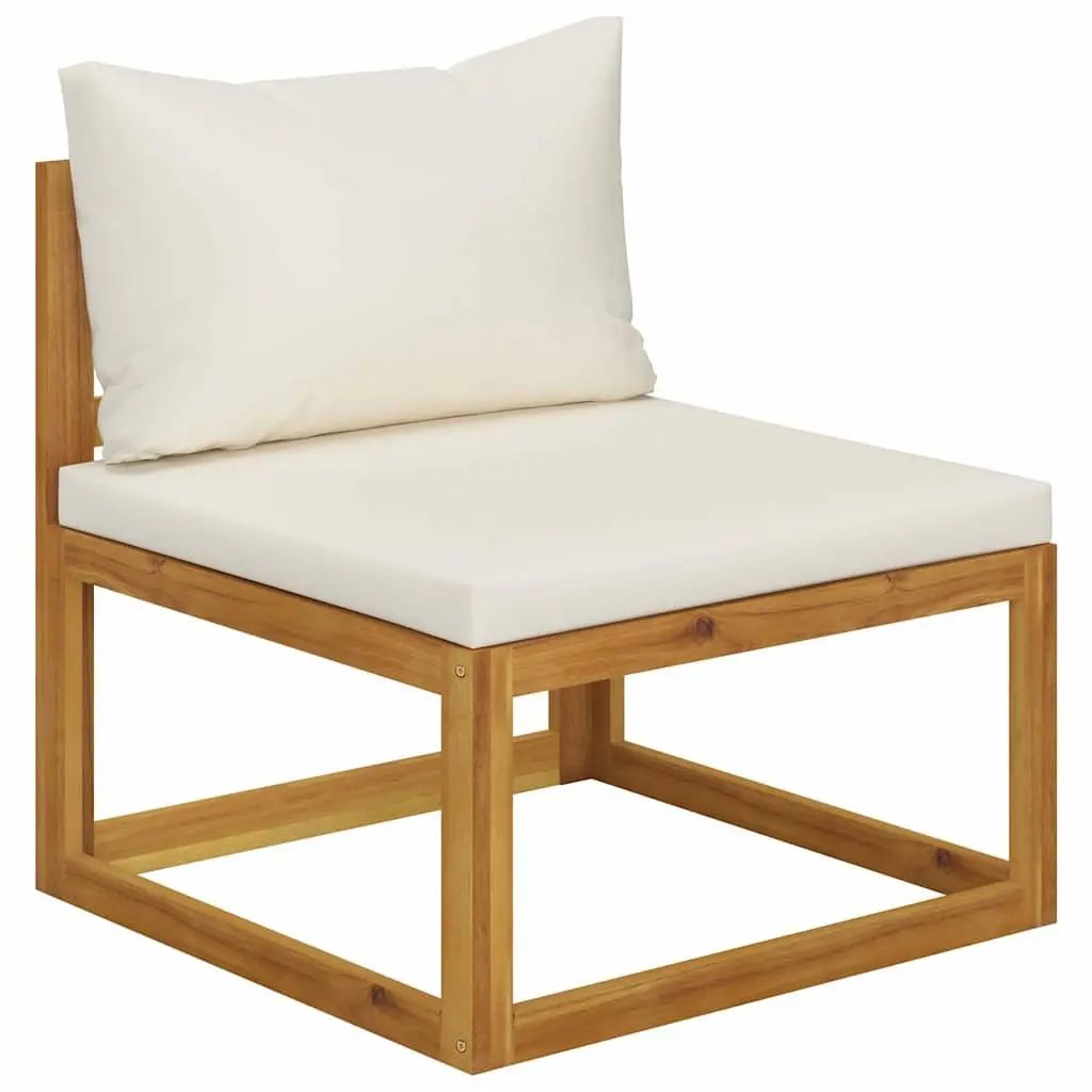 Garden Lounge Set 8 Piece Outdoor Furniture Cream Acacia Wood