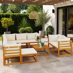 Comfortable and Stylish 10-Piece Garden Lounge Set