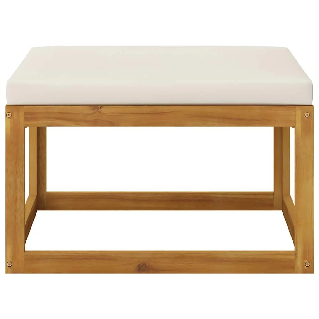 Garden Lounge Set 10 Piece Outdoor Furniture Cream Solid Wood