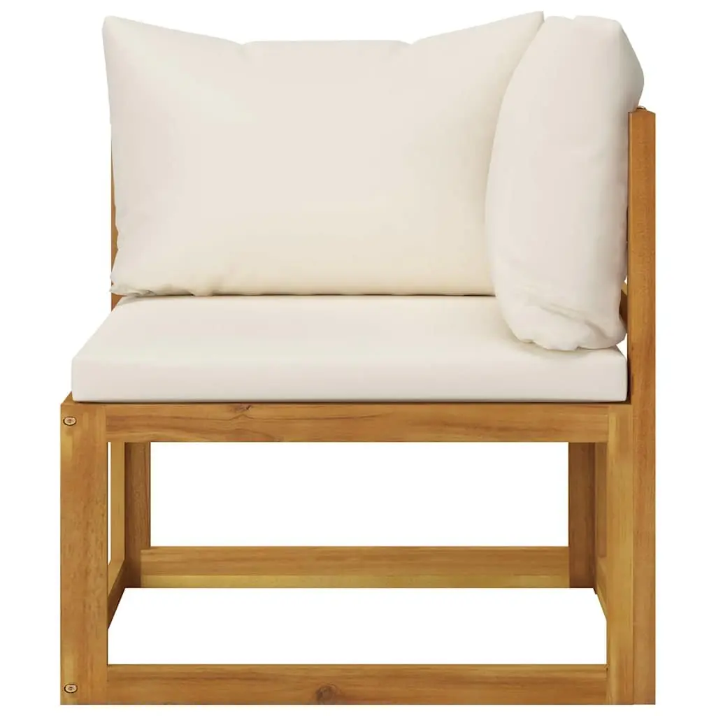 Garden Lounge Set 7 Piece Modular Outdoor Furniture Cream Cushions Patio Sofa Coffee Table
