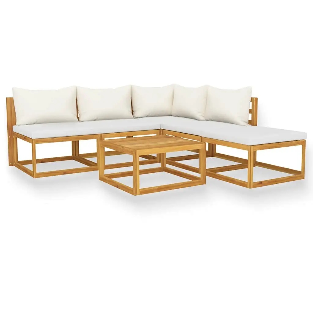 Garden Lounge Set 6 Piece Outdoor Furniture Patio Sofa Cream