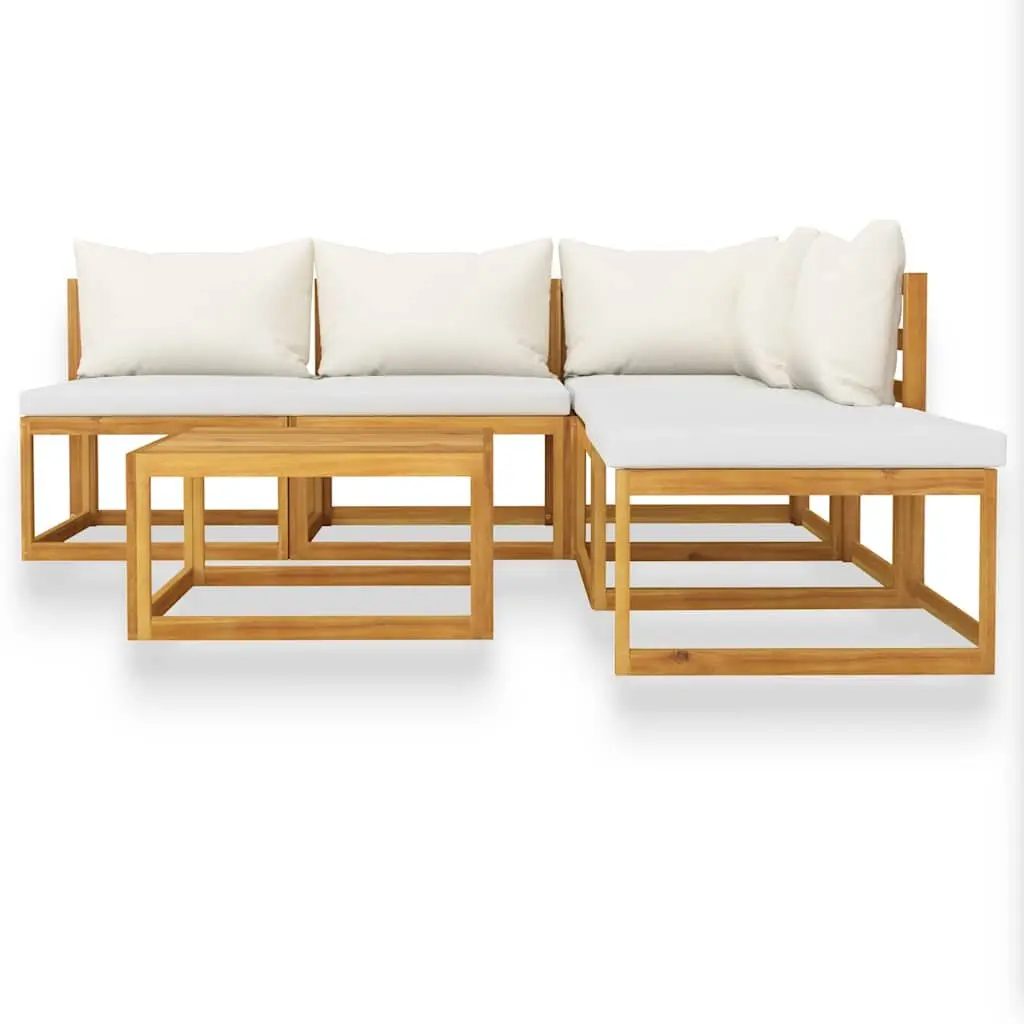 Garden Lounge Set 6 Piece Outdoor Furniture Patio Sofa Cream