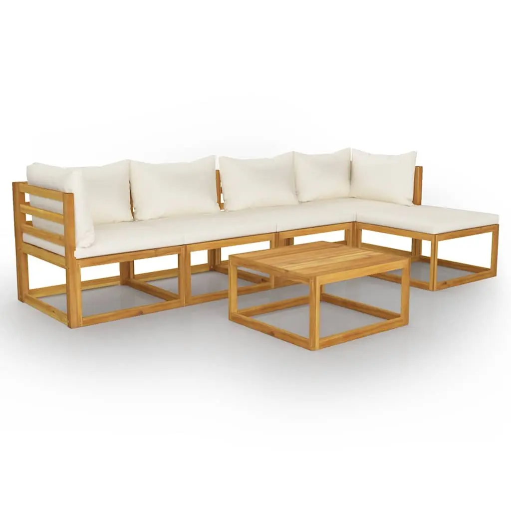 Garden Lounge Set Outdoor Furniture 6 Piece Modular Cream
