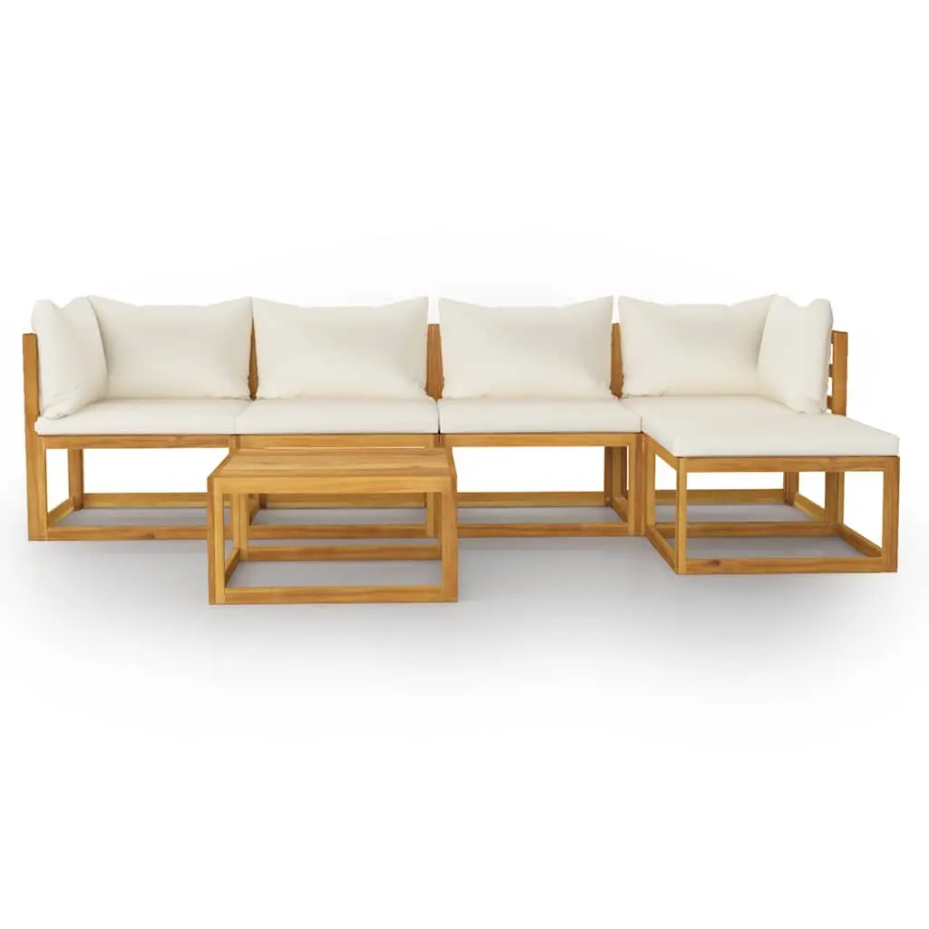 Garden Lounge Set Outdoor Furniture 6 Piece Modular Cream