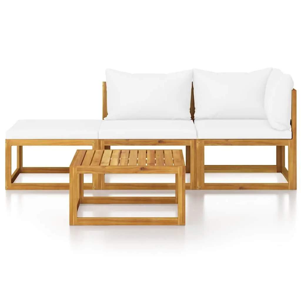 Garden Lounge Set Outdoor Furniture Modular Seating Cream 4 Piece