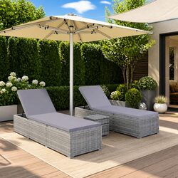 Comfortable and Durable Grey Sun Lounger Set