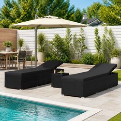 Reliable 3 Piece Sun Lounger Set for Outdoor Comfort