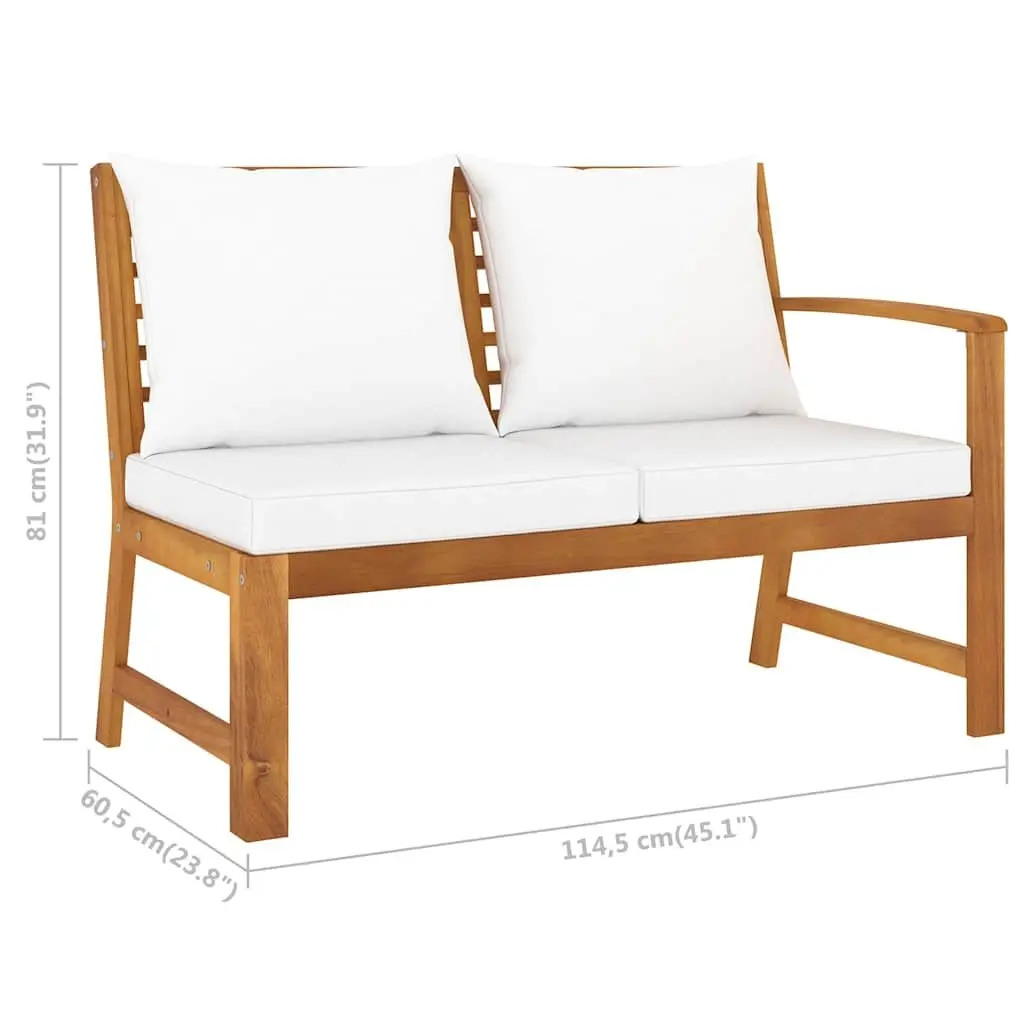 4 Piece Garden Lounge Set Outdoor Patio Sofa with Coffee Table Cream