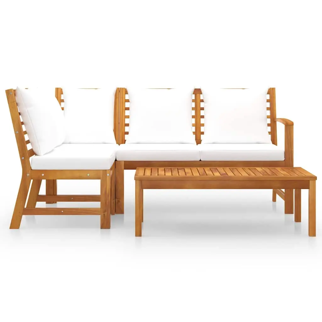 Garden Lounge Set 4 Piece Outdoor Sofa Coffee Table Patio Furniture Cream