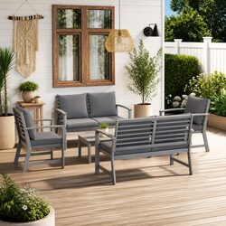 Durable 5 Piece Modular Sofa Set for Your Garden