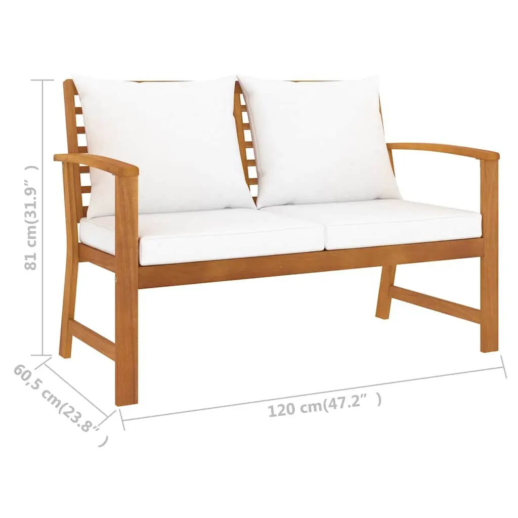 5 Piece Garden Lounge Set Outdoor Furniture Sofa Coffee Table Cushion Cream