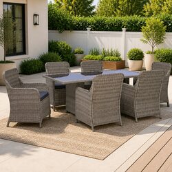 A Warm Welcome with the 7-Piece Round Dining Set