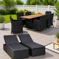 Versatile 9 Piece Outdoor Furniture Set in Black