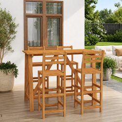 Reliable 5 Piece Outdoor Bar Set with Stools