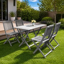 Reliable 5 Piece Garden Dining Set with Solid Acacia Wood