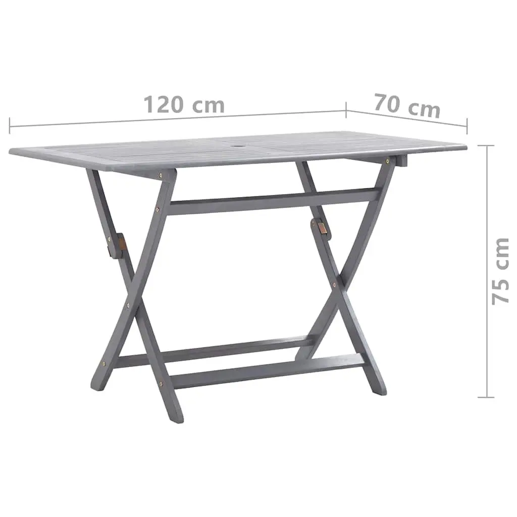 7 Piece Grey Acacia Outdoor Dining Set