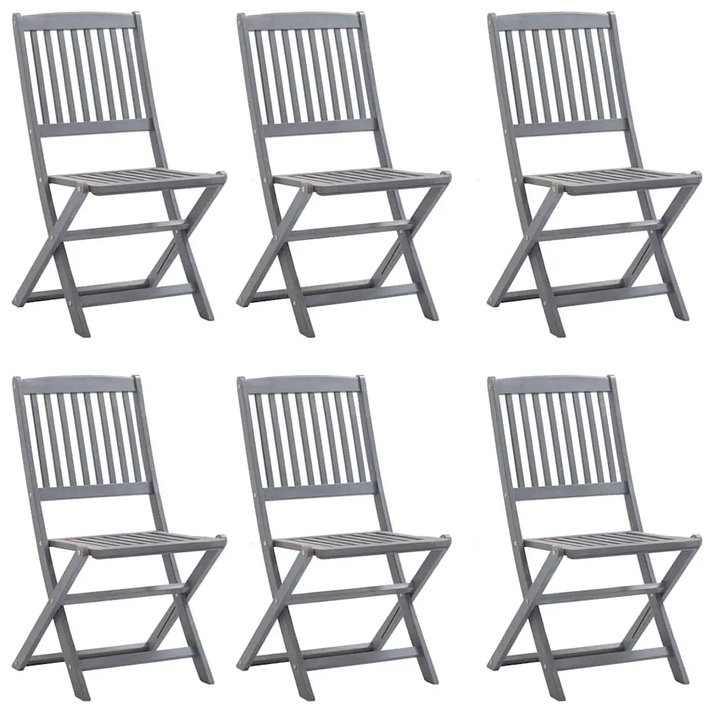 7 Piece Grey Acacia Outdoor Dining Set