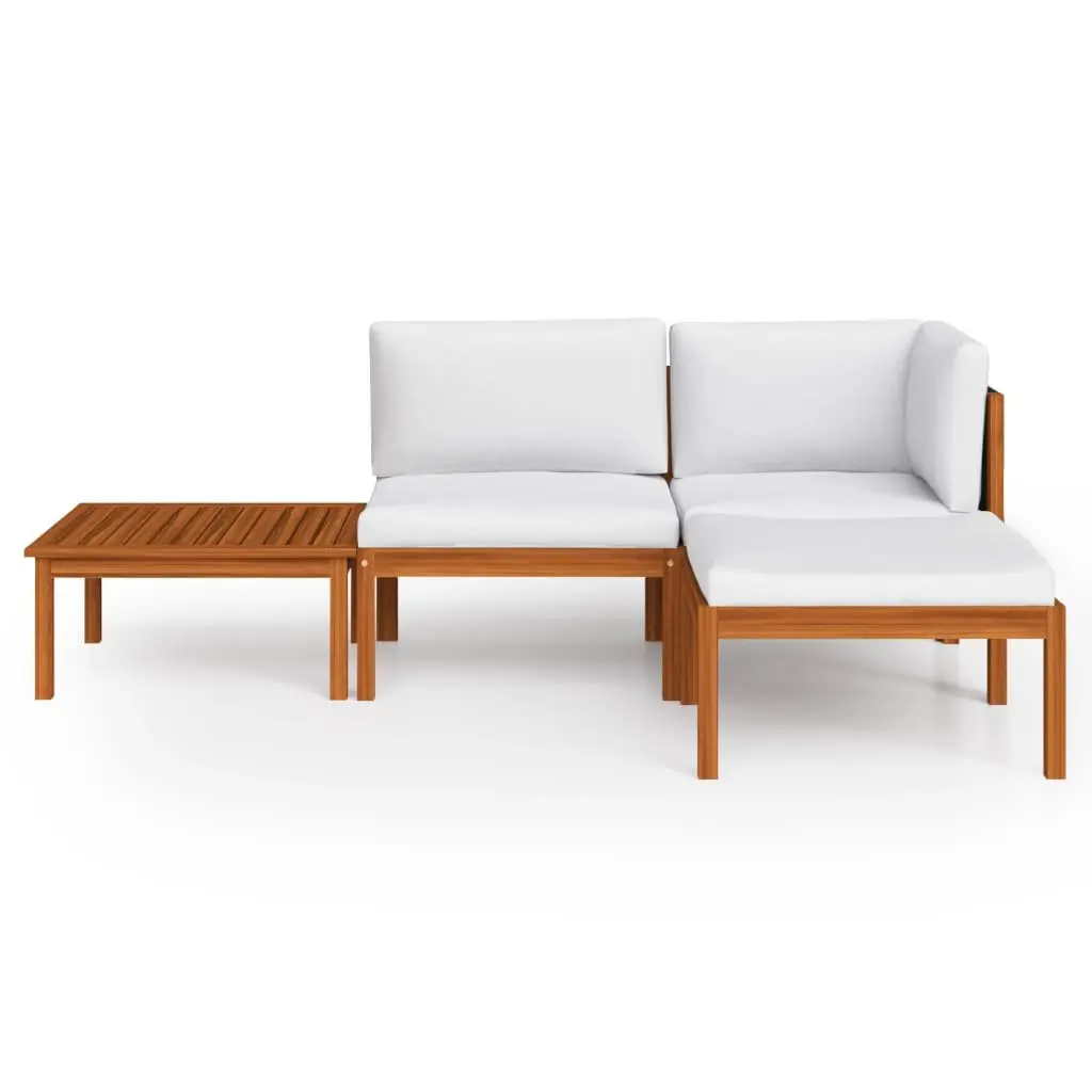 Garden Lounge Set 4 Piece Outdoor Furniture Patio Sofa with Rope Backrest