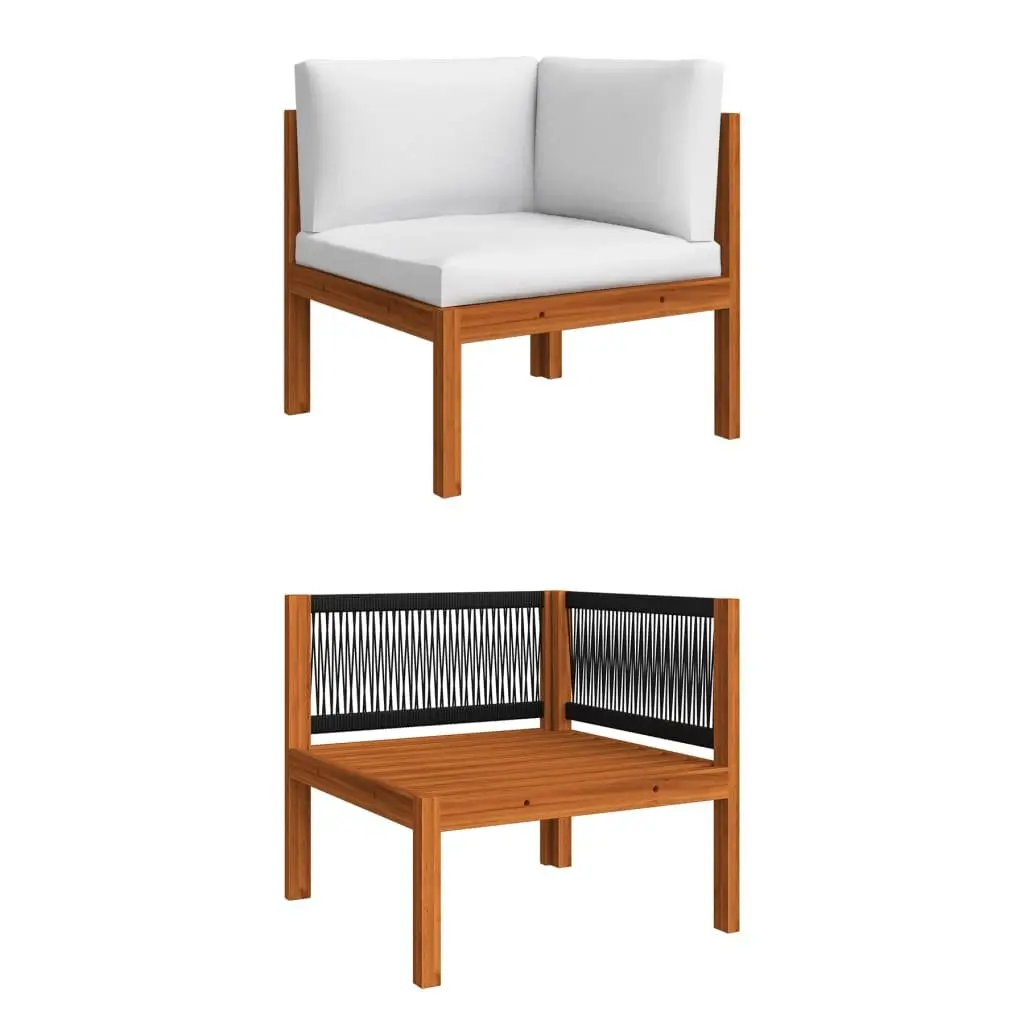 Garden Lounge Set 4 Piece Outdoor Furniture Patio Sofa with Rope Backrest