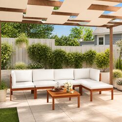 Comfortable 6 Piece Outdoor Lounge Set with Cushions