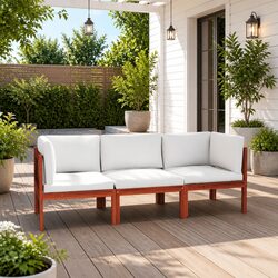 Comfortable 3-Seater Garden Sofa with Removable Cushions