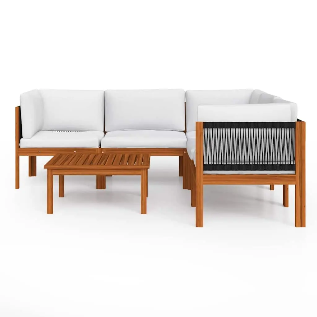 Garden Lounge Set Outdoor Furniture 6 Piece Sofa with Cushions White
