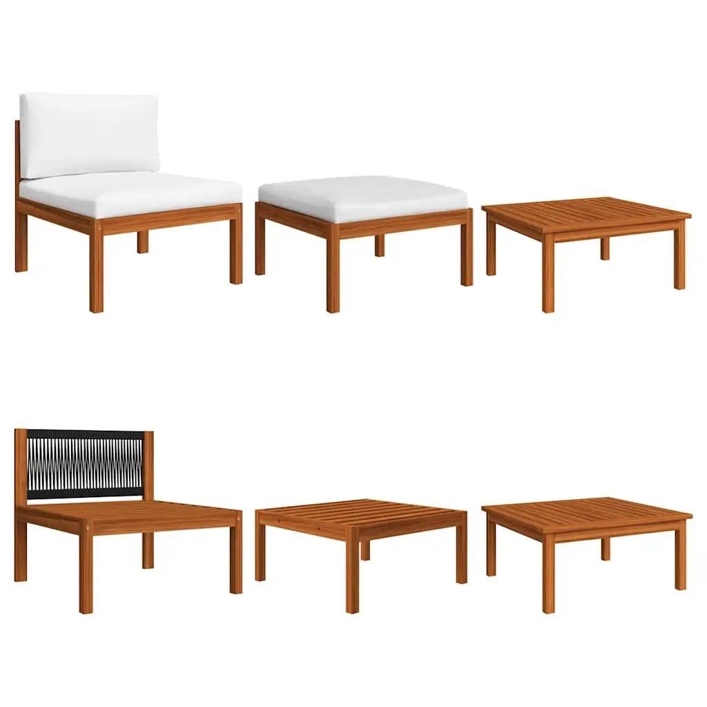 Garden Lounge Set 8 Piece Outdoor Furniture Relaxing Cushions White