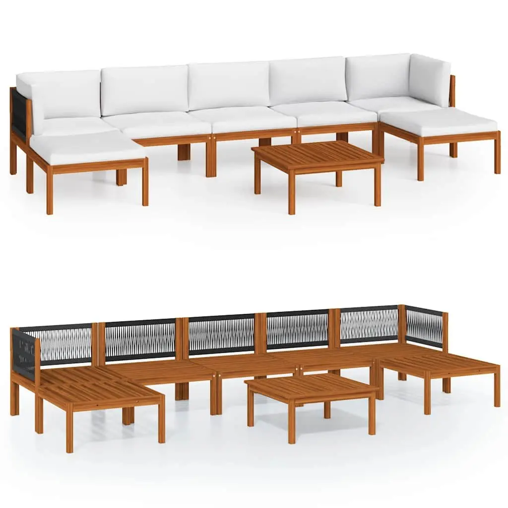 Outdoor Lounge Set 8 Piece Modular Patio Furniture Cream