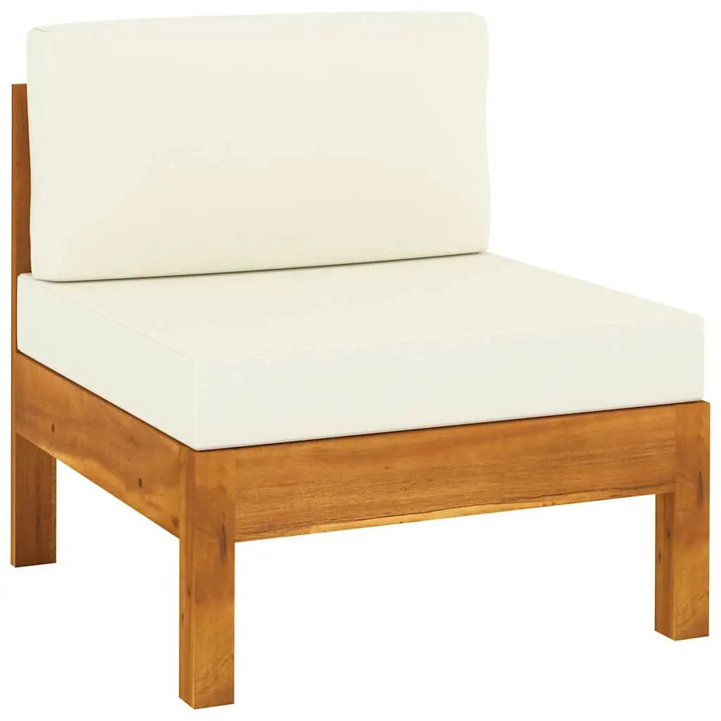 Garden Lounge Set 9 Piece Outdoor Furniture Cushions Acacia Wood White