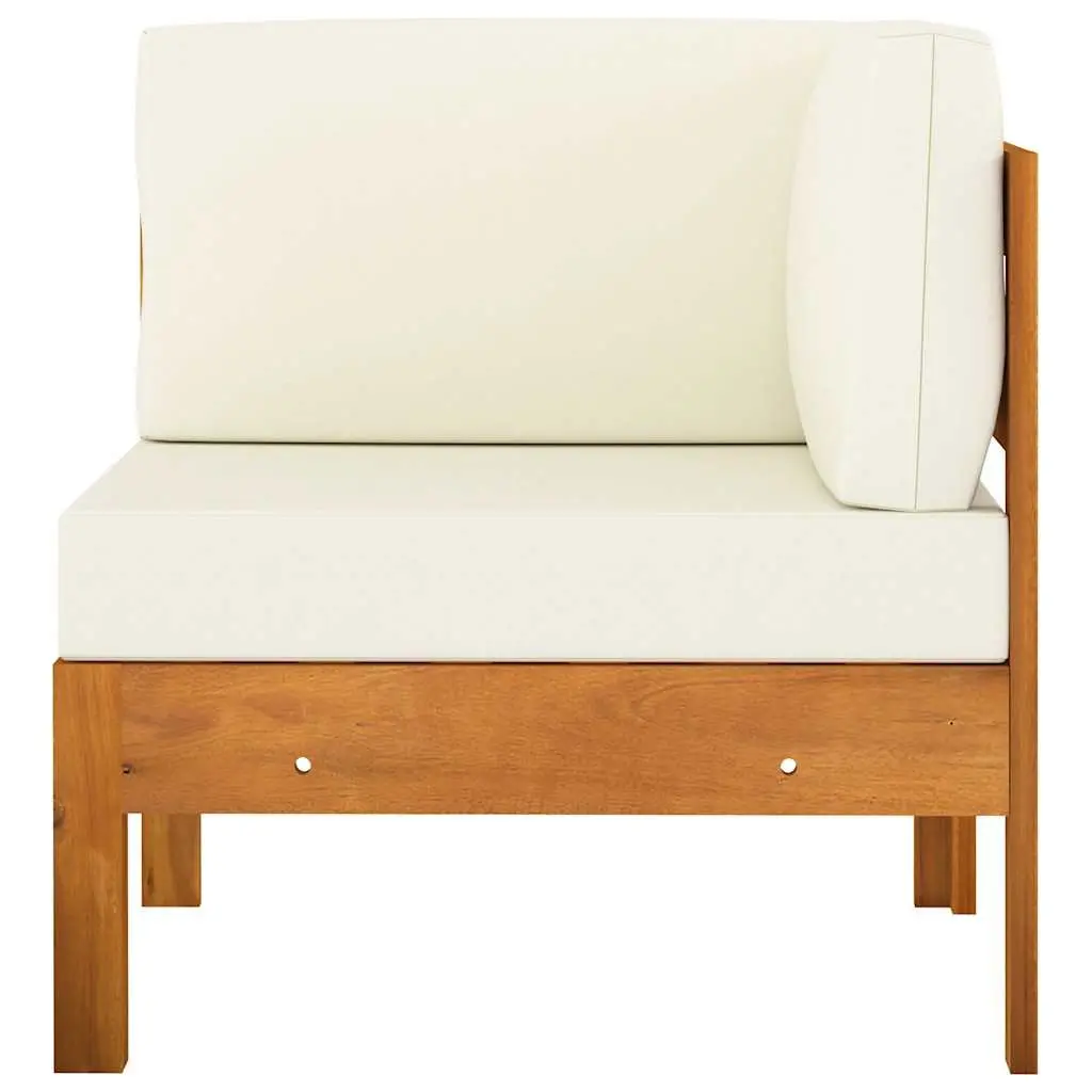 Garden Lounge Set 9 Piece Outdoor Furniture Cushions Acacia Wood White