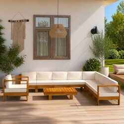 Comfortable and Practical 10 Piece Garden Lounge Set