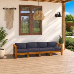 Comfortable 4-Seater Garden Sofa Set with Acacia Wood