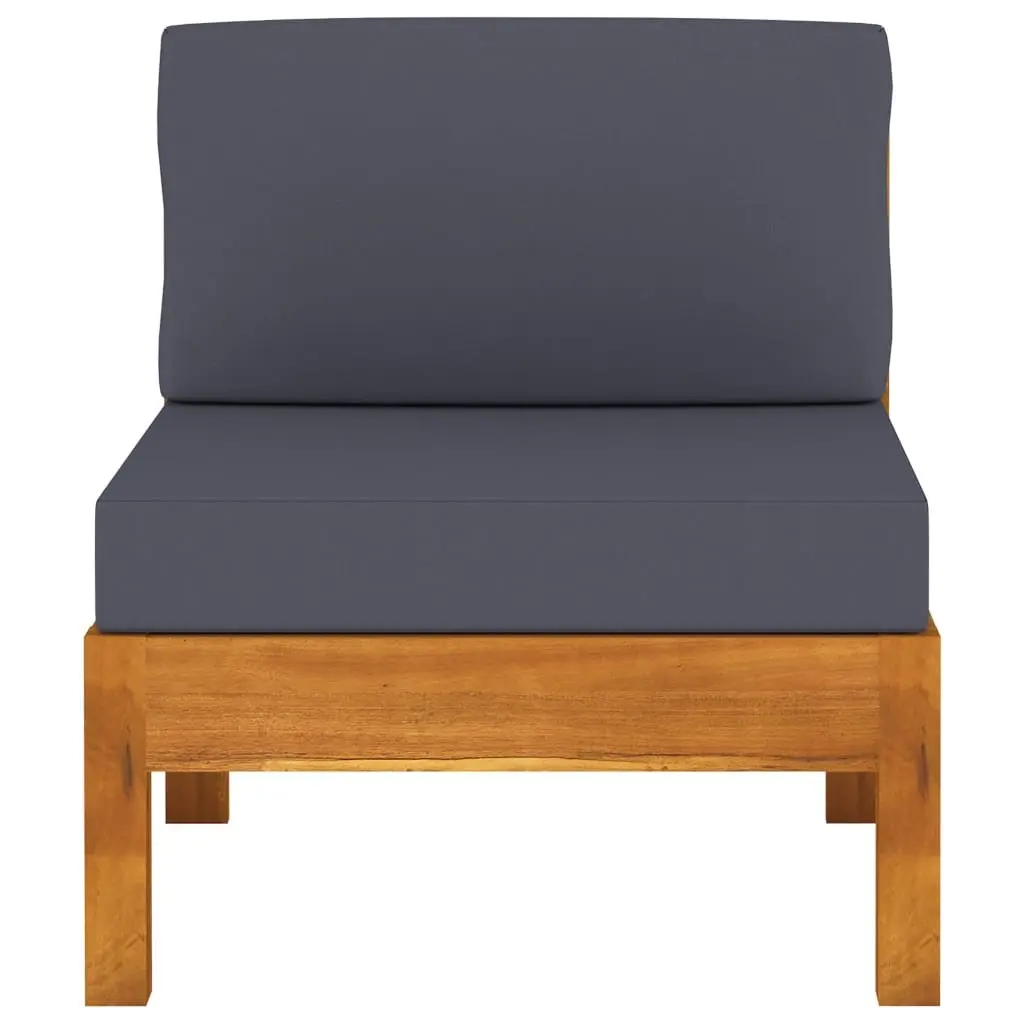 4-Seater Garden Sofa Outdoor Patio Couch Acacia Wood Grey Cushions