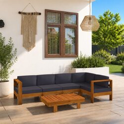 Reliable 6 Piece Lounge Set - Acacia Wood with Cushions